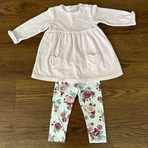 H&M Toddler Girl Sweater Dress with Leggings and Headband Outfit - 3 Piece Set